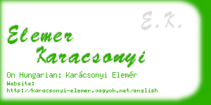 elemer karacsonyi business card