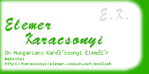 elemer karacsonyi business card